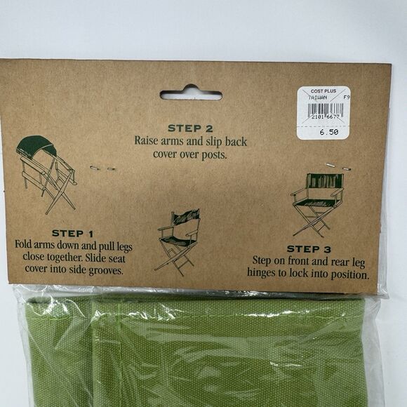 Vintage Green Directors Chair Replacement Canvas Cover World Market NEW NOS - Picture 4 of 7